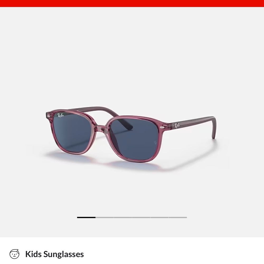 Ray-Ban Sunglasses with Pink Frames and Blue Lenses